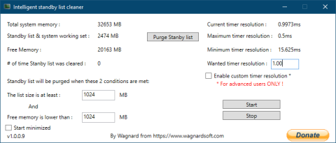 Download Intelligent standby list cleaner (ISLC) 1.0.3.4