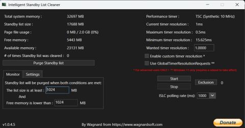 Download Intelligent standby list cleaner (ISLC) 1.0.4.5
