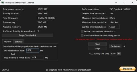 Download Intelligent standby list cleaner (ISLC) 1.0.4.7